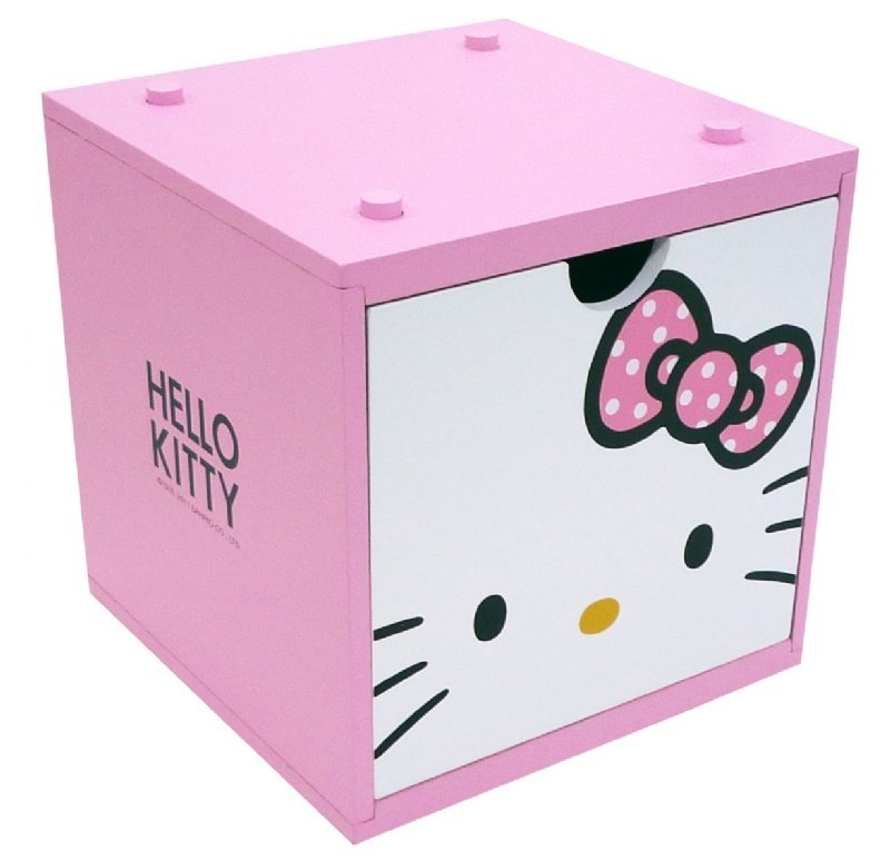 【真愛日本】11072700003 彩色積木盒-粉紅 三麗鷗 Kitty 凱蒂貓 文具盒 收納盒 飾品盒 正品