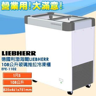 德國利勃 海爾 LIEBHERR 108公升 玻璃推拉冷凍櫃 EFE-1102 指針式溫度計雙重鑄工輪子