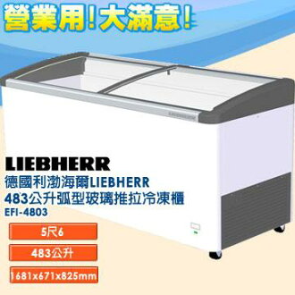德國利勃 海爾 LIEBHERR 483公升 弧型玻璃推拉冷凍櫃 EFI-4803 指針式溫度計 外觀四周採圓弧設計