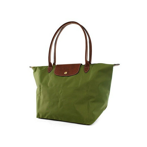 [長柄M號]國外Outlet代購正品 法國巴黎 Longchamp [1899-M號] 長柄 購物袋防水尼龍手提肩背水餃包 草綠色