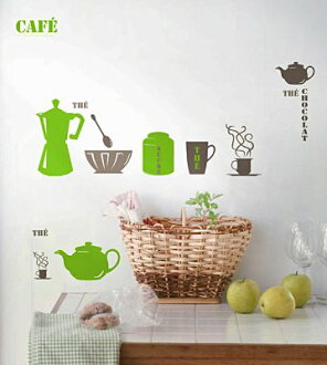 BO雜貨【YP1201】高品質DIY創意牆貼/壁貼/背景貼/磁磚貼 霧面 綠色廚房