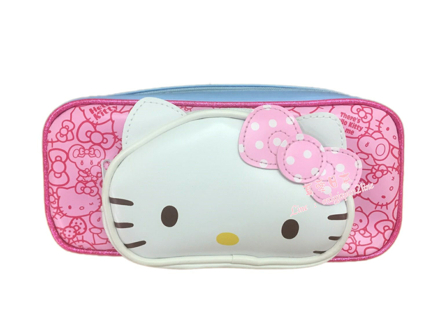 【真愛日本】16082700017 皮革立體造型筆袋-KT白點粉結三麗鷗 Hello Kitty 凱蒂貓鉛筆盒 收納 筆袋