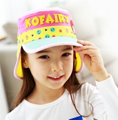 Kofairy可飛兒◆MIN◆ROBOT字母宇宙星球兒童護頸防曬遮陽棒球帽盆帽-果綠色