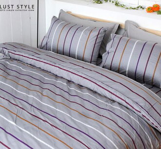 LUST生活寢具【低調約翰】100%精梳純棉、加大6尺床包/枕套組 【台灣製】