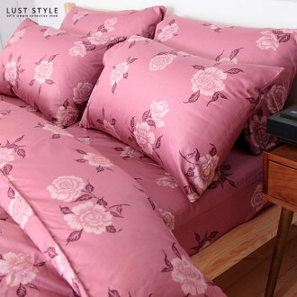 LUST生活寢具【復古精典 】100%精梳純棉、加大6尺床包/枕套組 【台灣製】