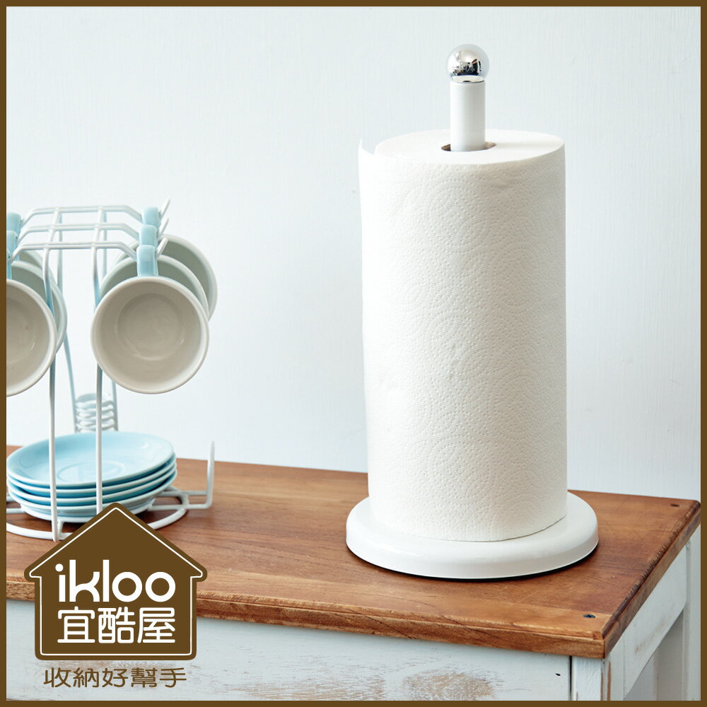 【ikloo】簡約桌上型紙巾架 (氣質白)