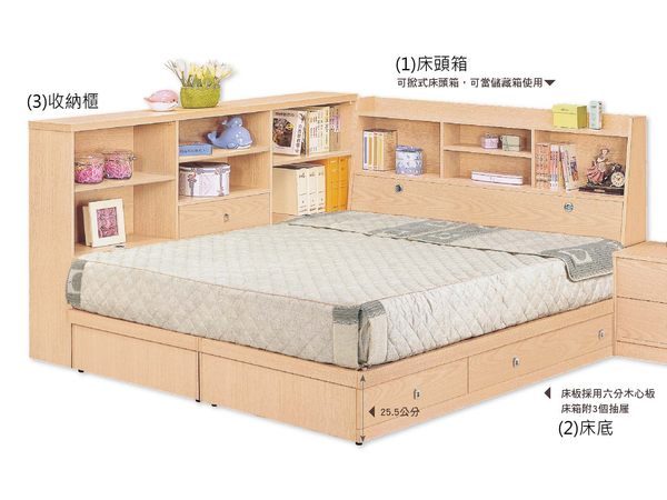 【石川家居】CM-177-1 妮可拉5尺書架型雙人床 (不含收納櫃與其他商品) 需搭配車趟