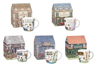 英國Queens - 休閒時光系列York精瓷馬克杯禮盒(共五入可選購)
