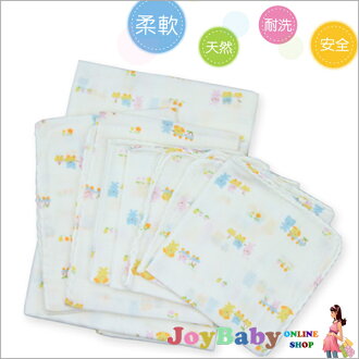 【Joybaby】日本高密度升級款8件組嬰兒雙層印花紗布浴巾手帕寶寶紗布