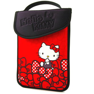 【真愛日本】12122200006 平板電腦保護袋10.1吋-紅結 三麗鷗 Hello Kitty 凱蒂貓 防震套 防塵套