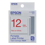 【OKIN】EPSON LC-4WRN C53S625002標籤帶(一般12mm)白底紅字 標籤機