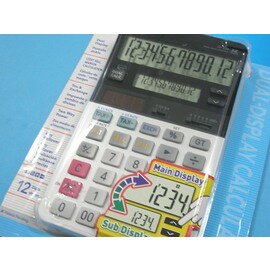 CASIO卡西歐JV-220雙螢幕桌上型計算機.塑膠面板12位數大字幕顯示/一台{960}