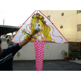 美人魚風箏(進口大布面碳纖維架105cm X 125cm)/一支入{定100}