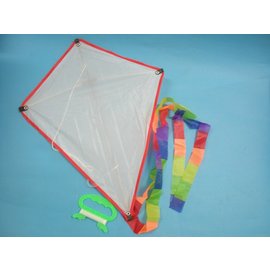 菱形風箏 菱型空白風箏 彩繪風箏 DIY風箏/進口(彩色尾巴)/一支入{定50}5134