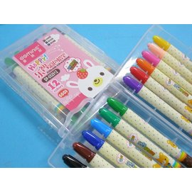 12色旋轉蠟筆.多咪尼DP-052912樂智旋轉蠟筆(短型彩桿.硬盒)/一組入{促79}