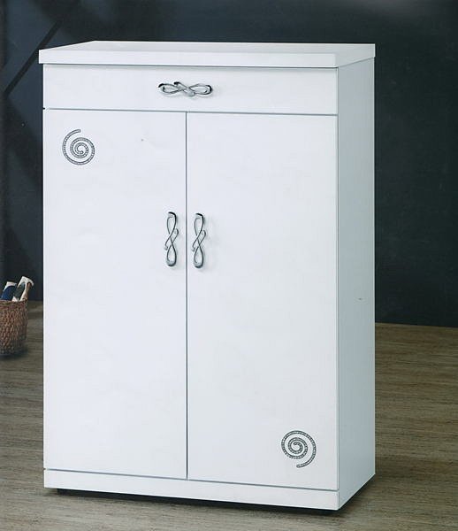 【尚品傢俱】655-31 白色烤白3尺水鑚玄關收納櫃鞋櫃
