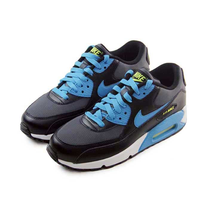 NIKE AIR MAX 90 MESH BG 大童 耐吉休閒鞋 黑/深灰/藍-724824004