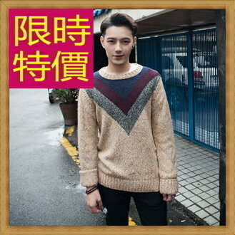 毛衣 針織衫-美麗諾羊毛秋冬保暖長袖男上衣2色63t65【韓國進口】【米蘭精品】
