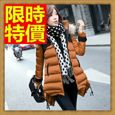 羽絨衣 女羽絨外套-連帽撞色中長版加厚女夾克5色64m23【日本進口】【米蘭精品】