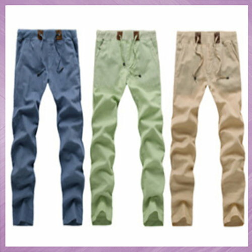 長褲亞麻褲-正韓時尚休閒舒適透氣男褲子3色6p2【日本進口】【米蘭精品】