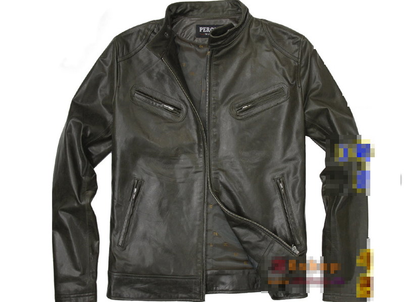 真皮皮衣外套-時尚流行修身男機車夾克aa54【義大利進口】【米蘭精品】