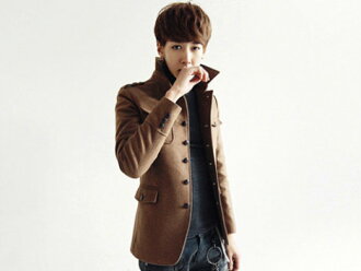 毛呢外套-正韓秋冬保暖修身男長版大衣2色cm112【韓國進口】【米蘭精品】