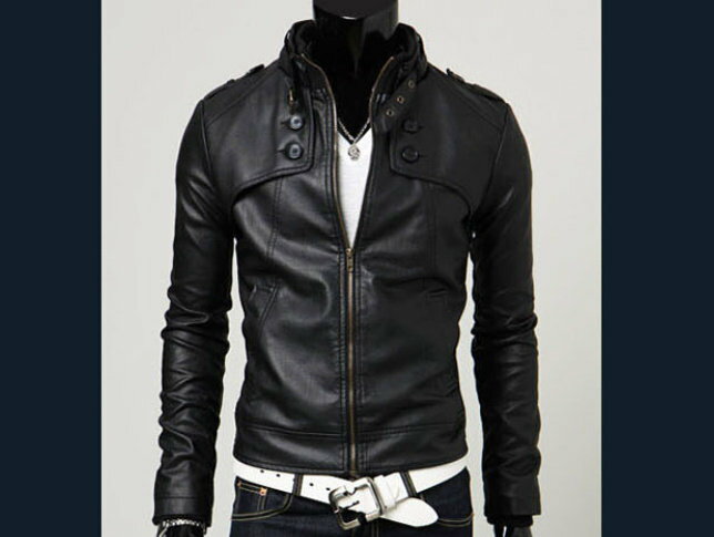 皮衣外套-正韓立領帥氣修身男棒球夾克3色cm119【韓國進口】【米蘭精品】