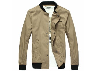 皮衣外套-正韓立領帥氣修身男棒球夾克2色cm120【韓國進口】【米蘭精品】