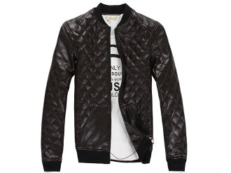 皮衣外套-正韓立領帥氣修身男棒球夾克2色cm124【韓國進口】【米蘭精品】