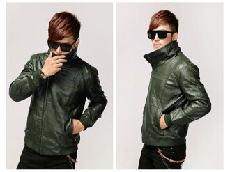 皮衣外套-正韓翻領帥氣修身男機車夾克4色cm125【韓國進口】【米蘭精品】