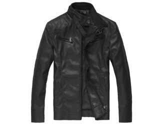 皮衣外套-正韓立領帥氣修身男防風夾克2色cm129【韓國進口】【米蘭精品】