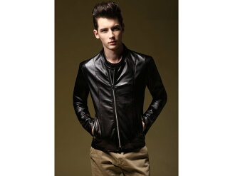 皮衣外套-正韓立領帥氣修身男機車夾克cm141【韓國進口】【米蘭精品】