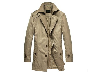 風衣外套-正韓秋冬保暖修身男長版大衣3色cm163【韓國進口】【米蘭精品】