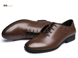 真皮皮鞋-時尚流行休閒商務型男鞋子2色a8【韓國進口】【米蘭精品】