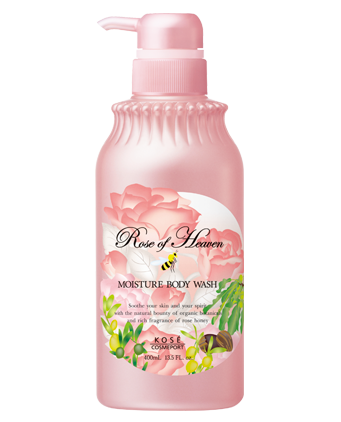 KOSE高絲玫瑰天堂香氛滋潤保濕沐浴乳400ml~泡沫細緻綿密，含玫瑰精油和乳油木果精華