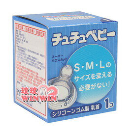 日本 CHU CHU 啾啾 - 藍盒矽膠奶嘴(一入裝)加厚設計不易撕裂變大 -日本製