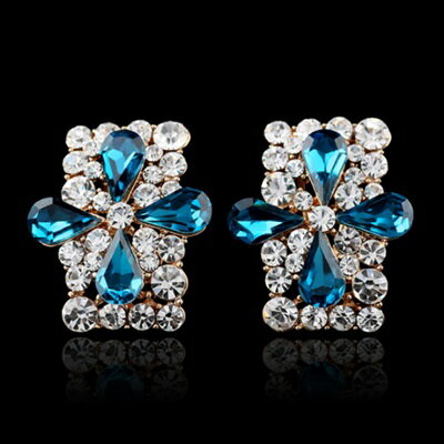 925純銀耳環水晶耳飾-奢華閃耀鑲鑽精緻情人節生日禮物女飾品4色73jm194【獨家進口】【米蘭精品】 1