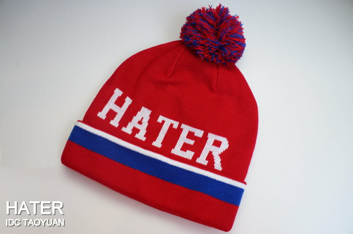 ►法西歐_桃園◄ HATer Beanie 字母 Logo 撞色 條紋 紅白藍 黑白藍 二色 毛帽 紅白藍