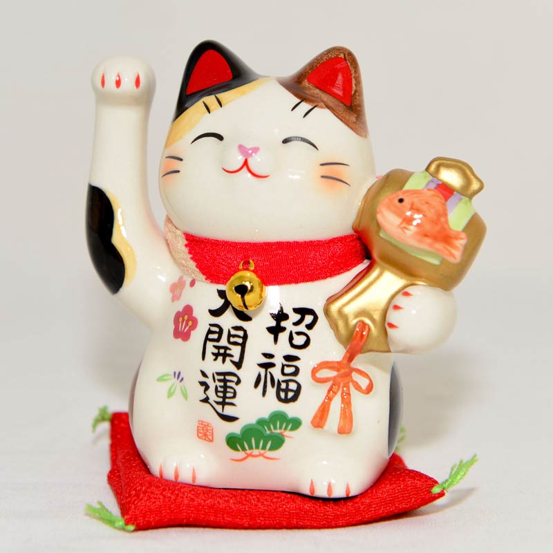 日本製 彩繪招福大開運 招財貓 陶器 吉祥物
