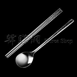 【韓購網】韓國仙鶴圖扁筷湯匙組★不銹鋼製★環保餐具★精緻非常適合送禮