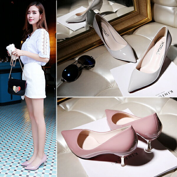 2015魅力新款~韓味한 맛優雅純色夢想成真專業OL女孩尖頭高跟鞋七天預購+現貨