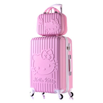 20吋+14吋 共6色Hello Kitty 登機化妝包 拉桿輕量型子母行李箱 (有密碼鎖) 免運 by ［樂活芫創］