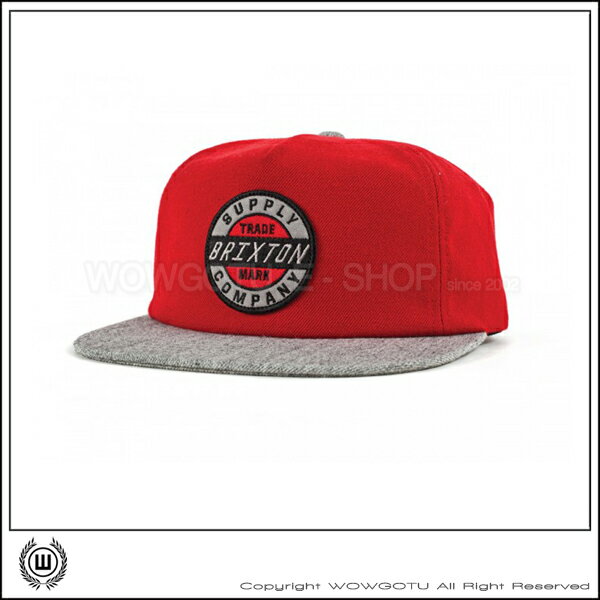 【 BRIXTON 】街頭流行棒球帽 - Council帽款 - 灰紅