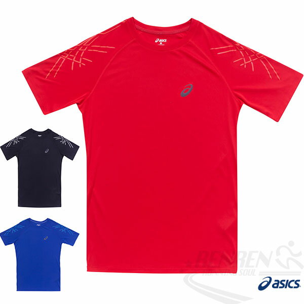 ASICS 亞瑟士 慢跑T恤(紅)亞瑟士線條設計