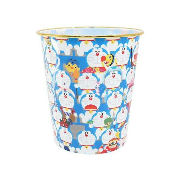 【真愛日本】15100600012 金邊垃圾桶-DM滿版造型人物藍Doraemon 哆啦A夢 小叮噹 垃圾桶收納桶正品