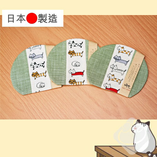 【日本製】貓咪滿滿杯墊／和風杯墊／手工杯墊／貓咪杯墊／貓咪滿滿