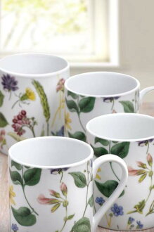 Royal Worcester 英國進口 馬克杯4入組 - 花卉