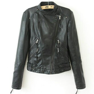 外套 雙拉錬大翻領皮衣夾克外套 范冰冰同款 預購【13-25-801】ibella 艾貝拉