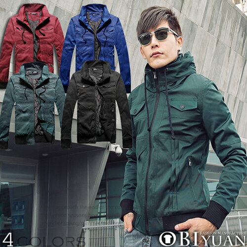 保暖外套【B7014】OBI YUAN韓版專櫃品質大立領螺紋縮口防寒夾克外套共4色