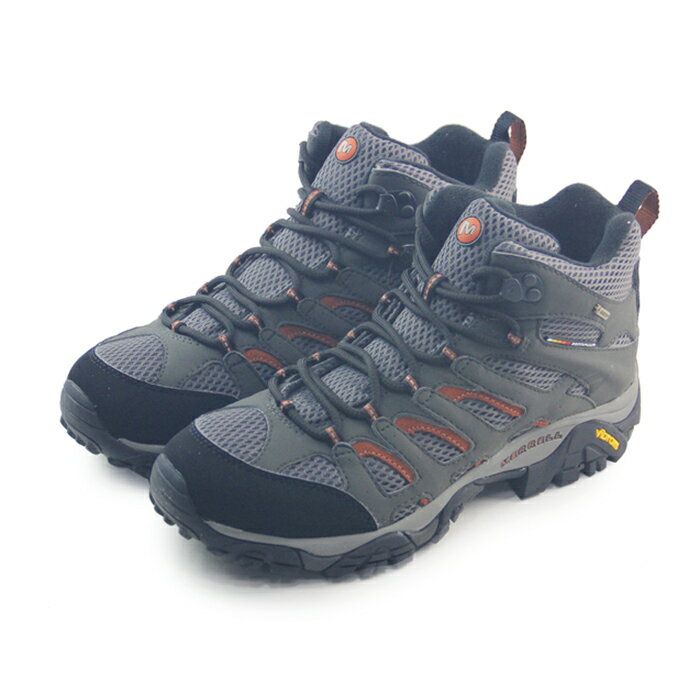 (男)MERRELL MOAB MID GORE-TEX 戶外鞋 灰/橘-ML87313